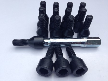 S2 Splined Wheel Bolt Kit (Black)