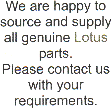 All Genuine Lotus parts available