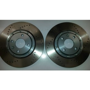 Alloy belled drilled brake discs