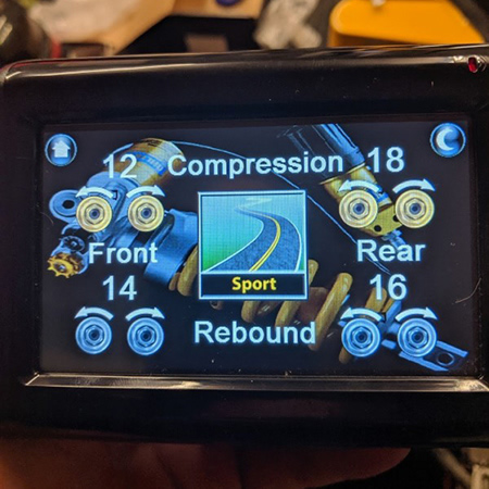 Mechatronic compression and rebound settings on TFT